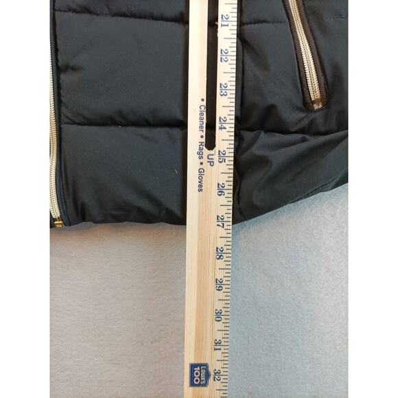 Laundry by Shelli Segal Womens Puffer Coat Jacket Size XL Black Zip w/ Hood - Picture 9 of 10